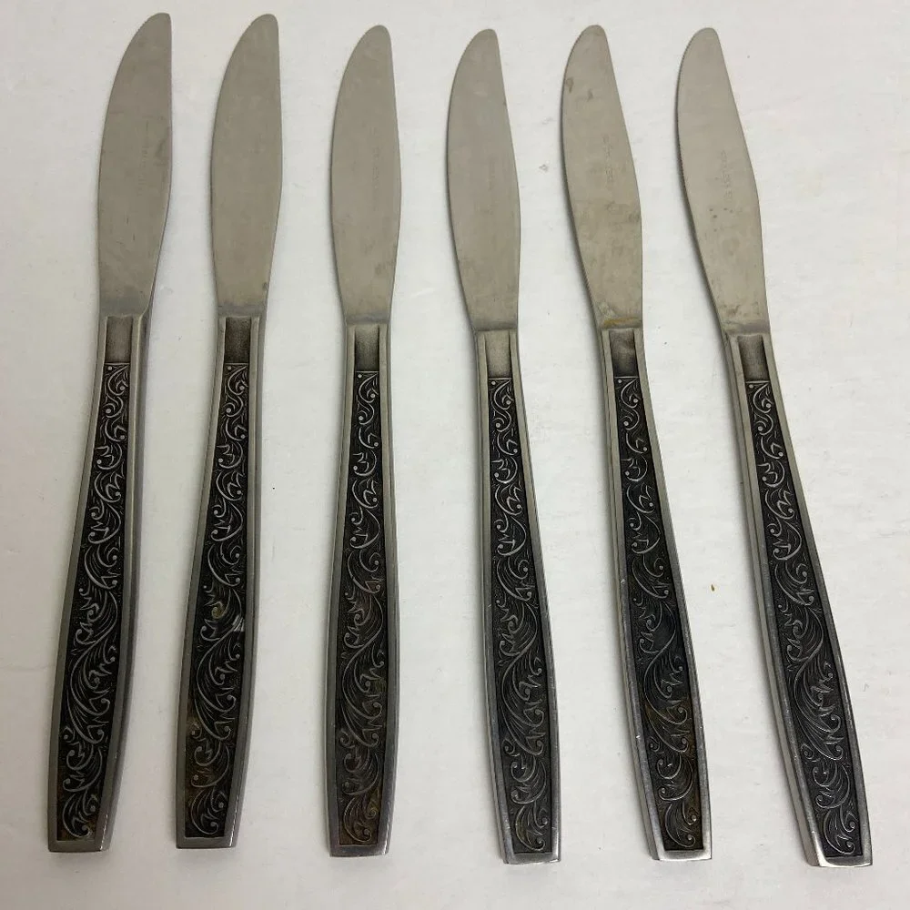 Mid Century Stainless Knife Set of 6 Made in Japan